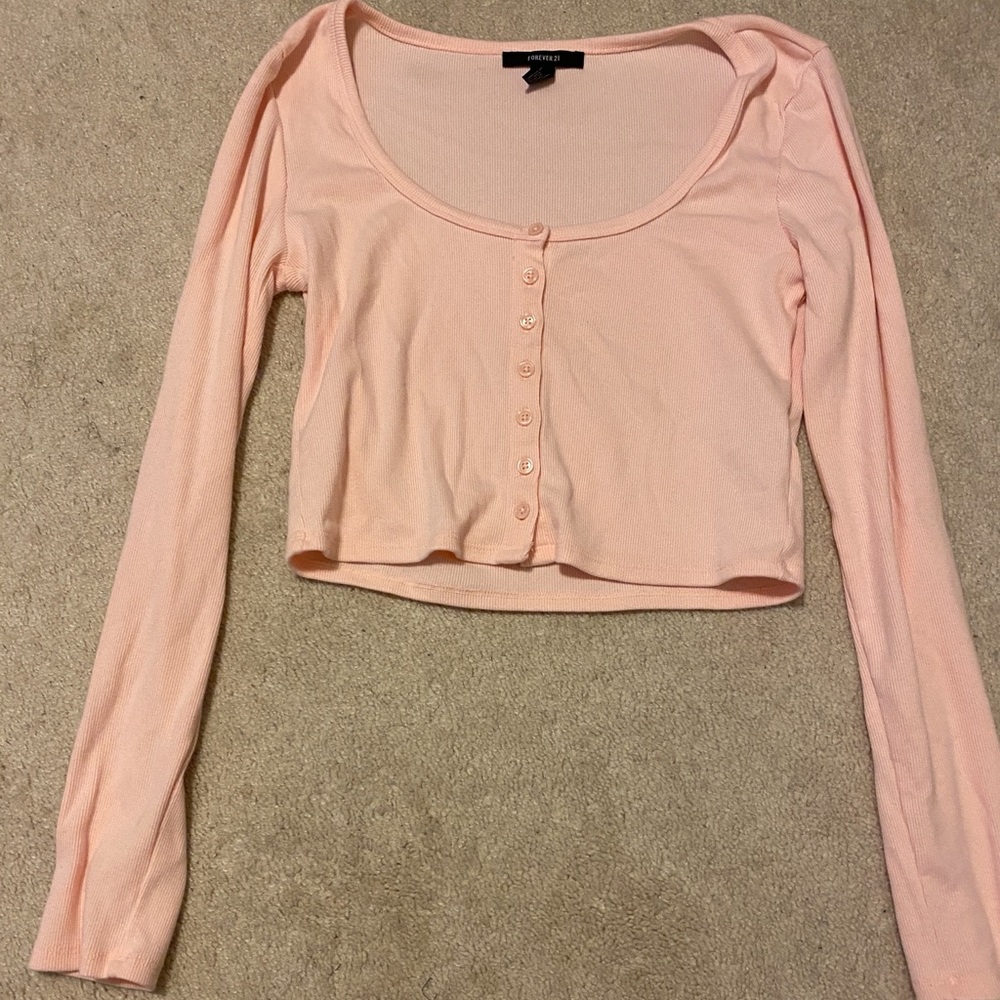 Baby pink cropped long sleeve